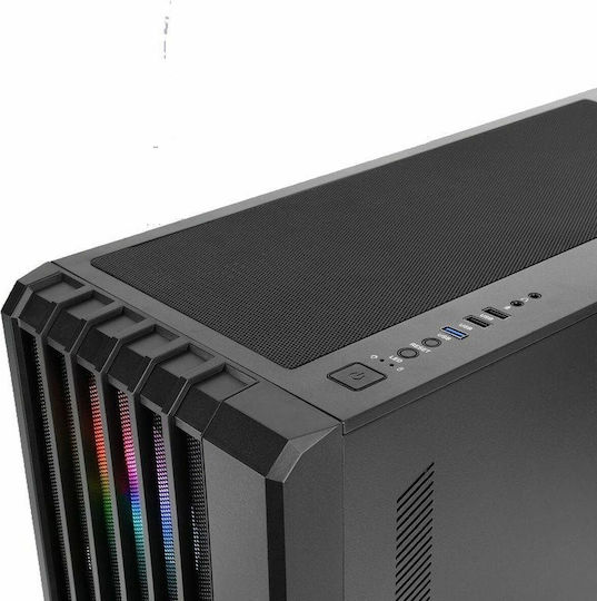 Mars Gaming MC-VAULT Gaming Midi Tower Computer Case with Side Window Black