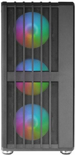 Mars Gaming MC-VAULT Gaming Midi Tower Computer Case with Side Window Black