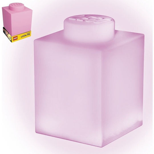 Joy-Toy LED Kinder Dekorative Lampe Lego Brick Rosa 8x8x15εκ.