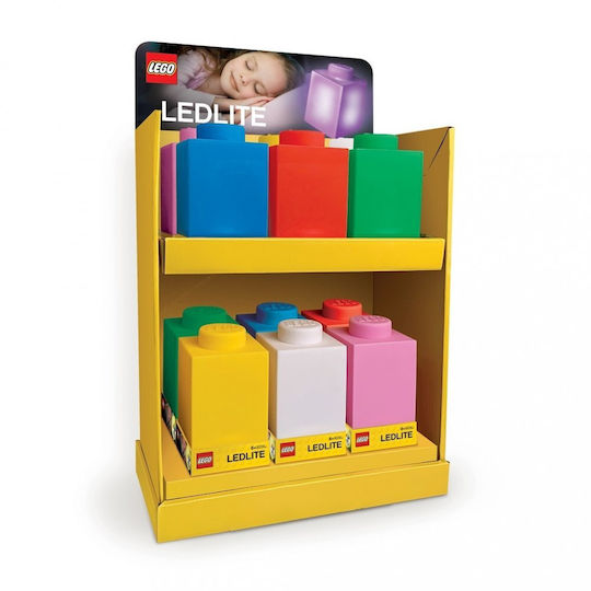 Joy-Toy LED Kinder Dekorative Lampe Lego Brick Rosa 8x8x15εκ.