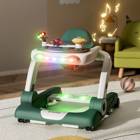 Bebe Stars Airplane Baby Walker with Music for 7+ Months Green