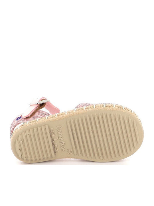 Kids Espradrilles with Adjustable Metal Clasp Pink