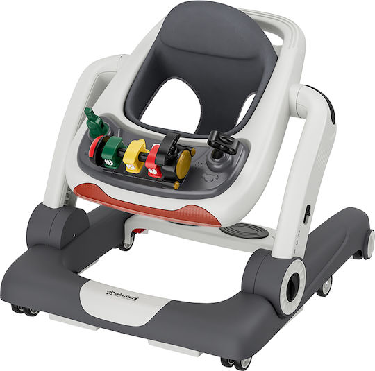 Bebe Star Baby Walker Train 3 in 1 with Music for 7+ Months Gray