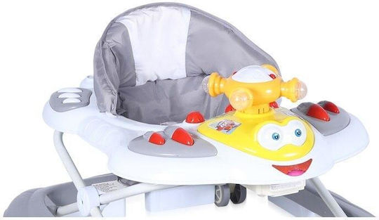 Lorelli Helicopter Baby Walker with Music for 6+ Months Gray