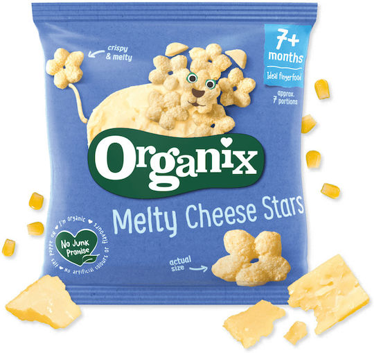 Organix Cheese Puffs Stars with Flavor Cheese Sugar Free 20gr for 7+ months