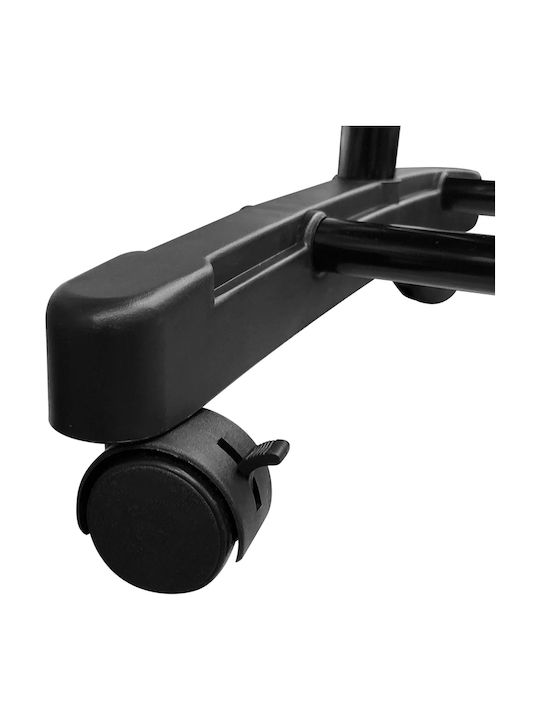 Tres-1 Wheeled Floor Garment Rack made of Metal Black 74.5x41.5x157cm