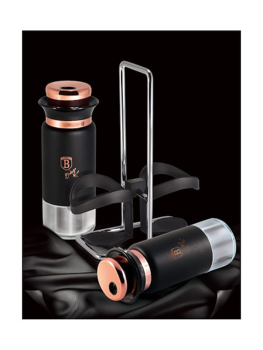 Berlinger Haus Black Rose Collection Σετ Αλατοπίπερο Μεταλλικό με Βάση 3τμχ