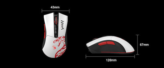 A4Tech Bloody R90 Plus Wireless Gaming Mouse 5000 DPI White