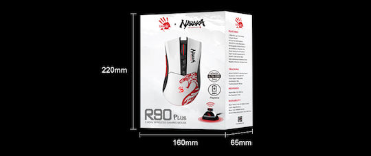 A4Tech Bloody R90 Plus Wireless Gaming Mouse 5000 DPI White