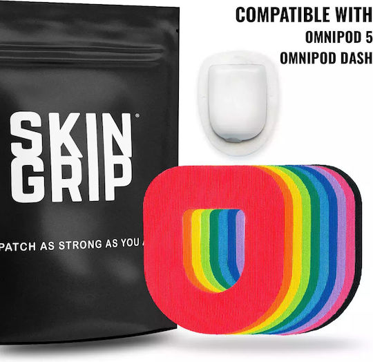 Omnipod Skin Grip Original Adhesive Sensor Plasters Rainbow