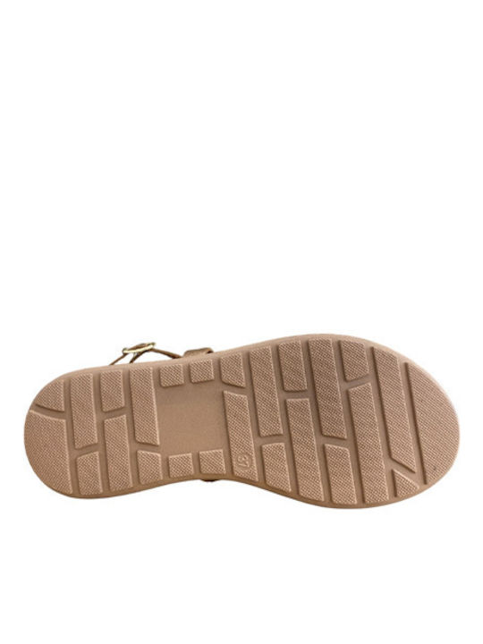 Leather Women's Flat Sandals copper
