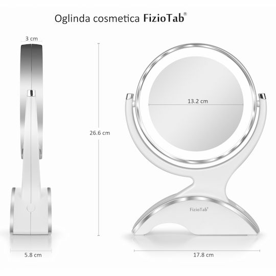 FizioTab Schminkspiegel Platzierung mit Licht Weiß