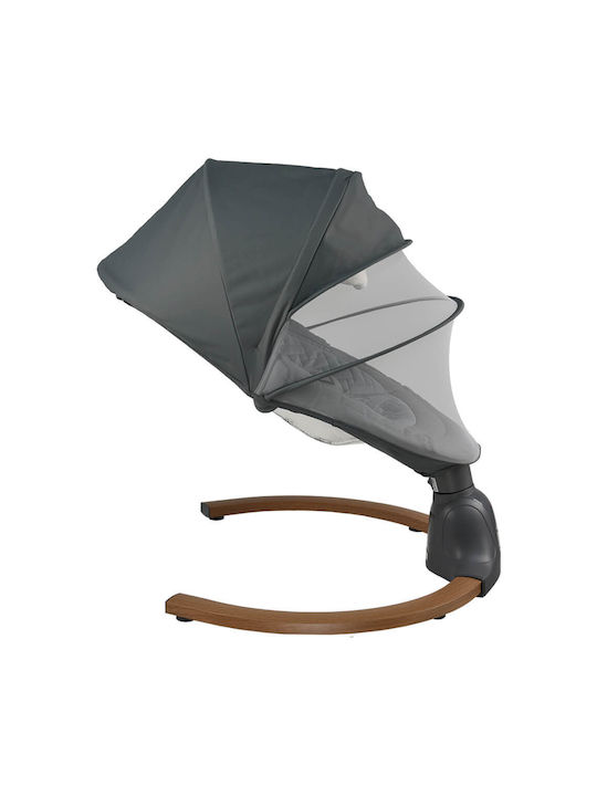 Bebe Stars Electric Baby Relax Swing Fluffy with Music and Vibration Smoked Grey for Child up to 9kg