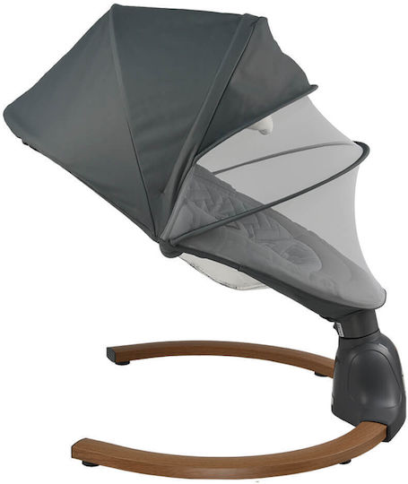 Bebe Stars Electric Baby Relax Swing Fluffy with Music and Vibration Smoked Grey for Child up to 9kg