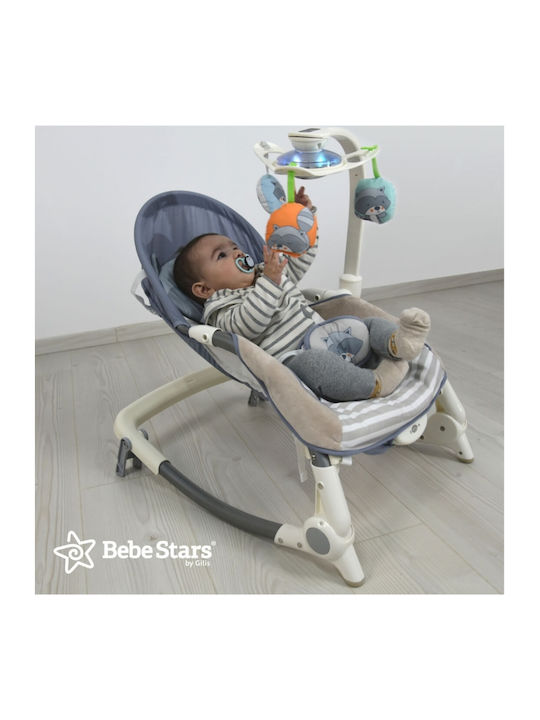 Bebe Stars Ηλεκτρικό Relax Μωρού Raccoon με Μουσική και Δόνηση Γκρι για Παιδί έως 18kg