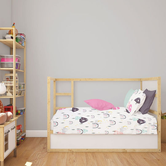 Dimcol Baby Sheet Cradle Cotton White 80x110cm