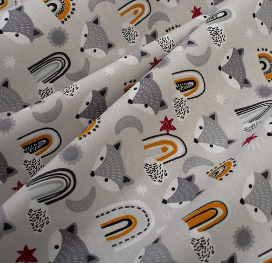 Dimcol Βρεφικό Σεντόνι Λίκνου Βαμβακερό Γκρι 80x110εκ.