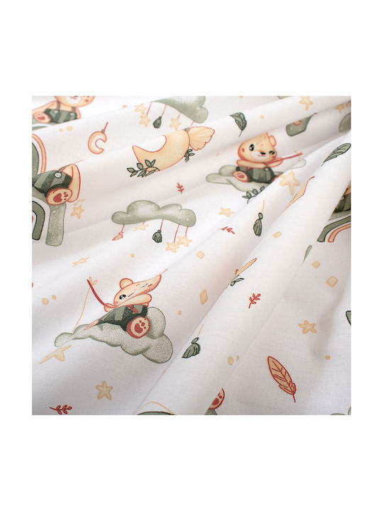 Dimcol Baby Sheet Crib Cotton Fitted White 70x140cm