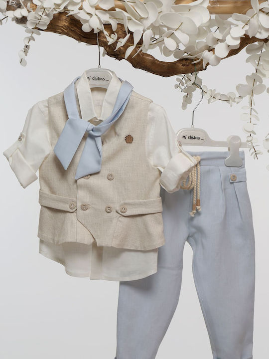 Mi Chiamo Baptism Suit Ecru