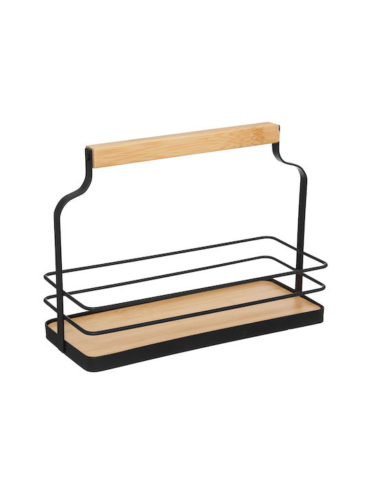 5Five Glass Tabletop Spice Rack with Stand Black 10pcs