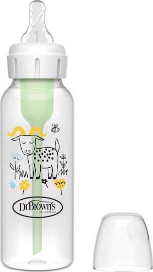 Dr. Brown's Plastic Baby Bottle Options Anti-Colic with Silicone Nipple for 0+, 0+ m, months White Goat 250ml