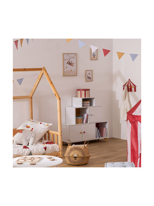 Marva Wooden Kids Wall Hanger with Hooks Circus Polychrome 37x4.4x25cm