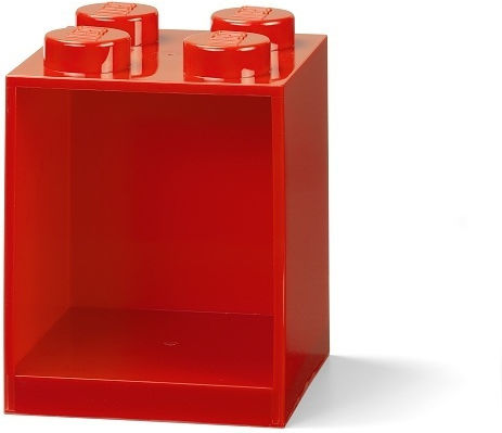 Kids Shelf Box Wall Landscape 4 Studs Floor Red 16.1x15.9x21.2 cm