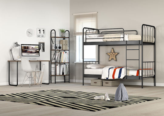 Lines Vintage Marine / Μπορντό 3τμχ με Κρεβάτι για Στρώμα 90x190εκ. Lines Vintage Marine / Μπορντό 3τμχ με Κρεβάτι για Στρώμα 90x190εκ.