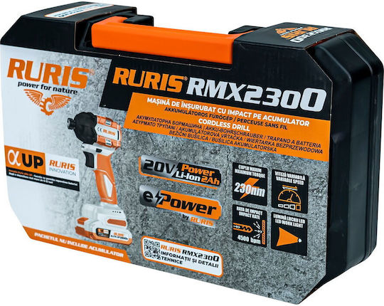 Ruris 2300rmx2024 Παλμικό Κατσαβίδι Μπαταρίας Solo 20V