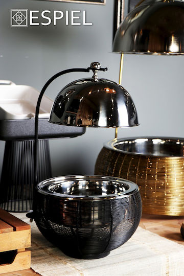 Espiel Chafing Dish Metallic Fondue Pot with Tea Light Gray 30x30x32cm