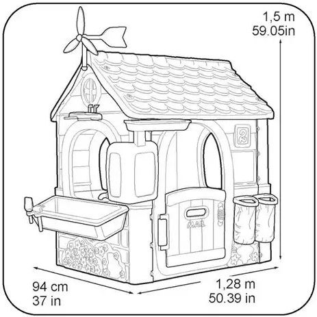 Feber Детска градина за игра в градината 140x92x124см.