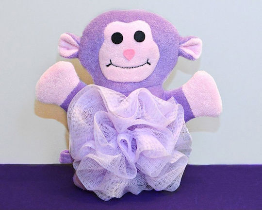 LifoPlus Baby Bath Sponge Monkey Purple