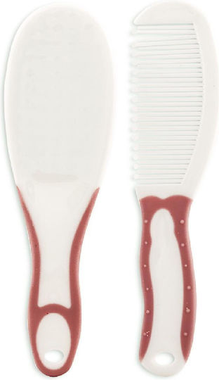 Lorelli Perie & Pieptene pentru bebeluși Blush Pink 2buc