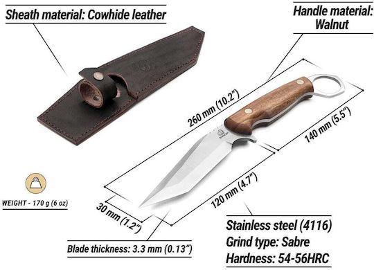 Beaver Craft Μαχαίρι Καφέ σε Θήκη