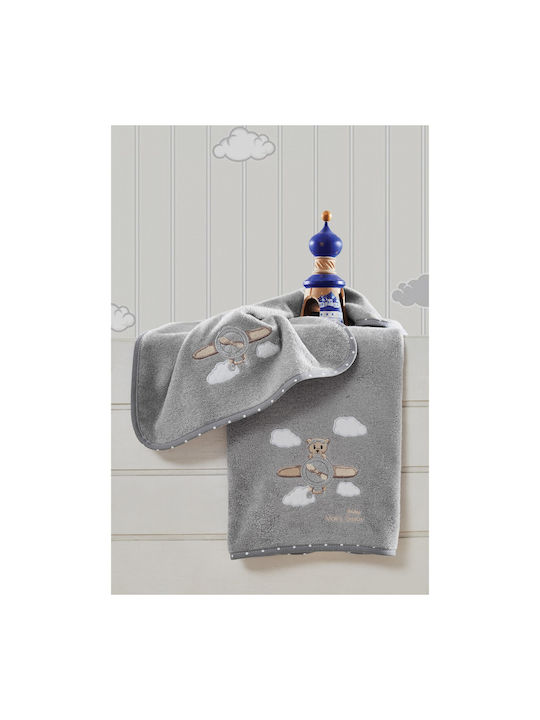 Makis Tselios Home Set of baby towels 2pcs Horizon Gray Weight 450gr/m²