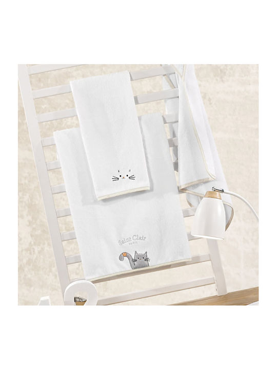 Saint Clair Set de prosoape pentru copii 2pcs Max Albe De greutate 450gr/m²