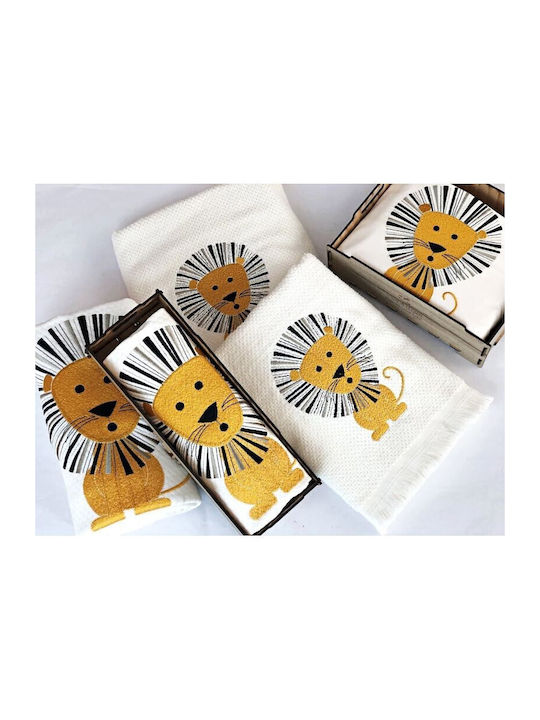Raison D' Etre Set Babyhandtücher 2 Stück Beige Alex The Lion