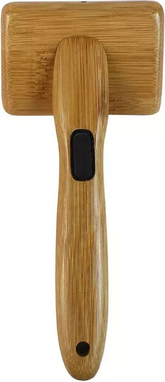 Bamboo Groom Brush Small for Long-Haired Dogs for Coat Grooming Gray
