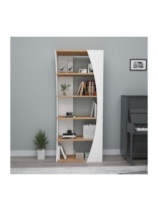 Bücherregal Boden Weiß 63.6x23.8x150cm