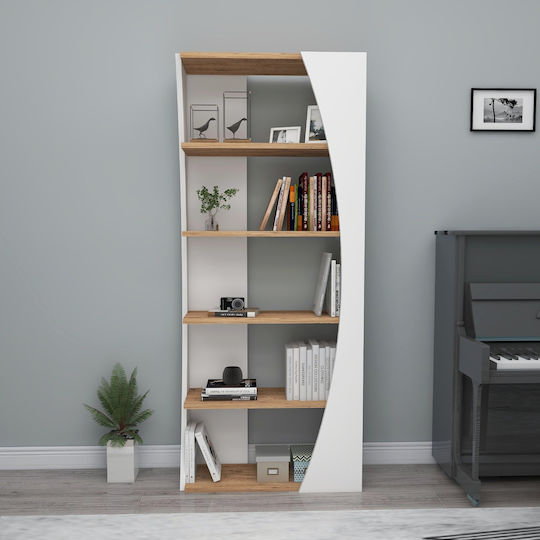Bücherregal Boden Weiß 63.6x23.8x150cm