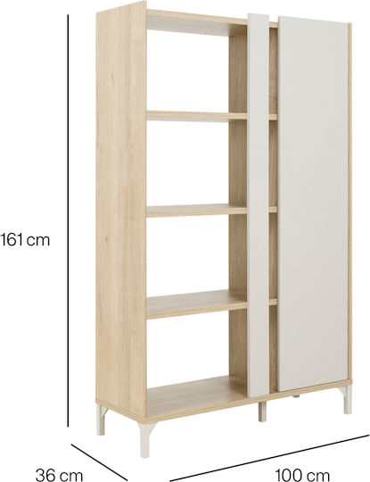 Βιβλιοθήκη Δαπέδου Ξύλινη Μπεζ 100x36x161cm