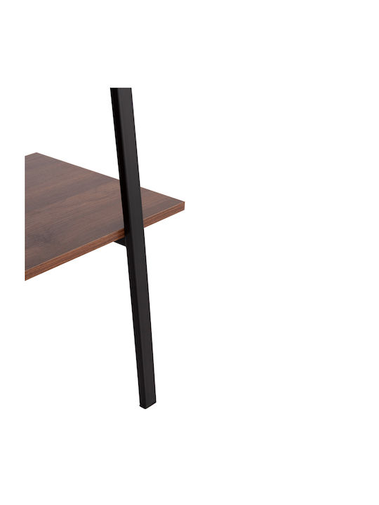Homemarkt Shelf Stam Hm18073.04 Black Metal Frame-Walnut Melamine 71x38x164cm