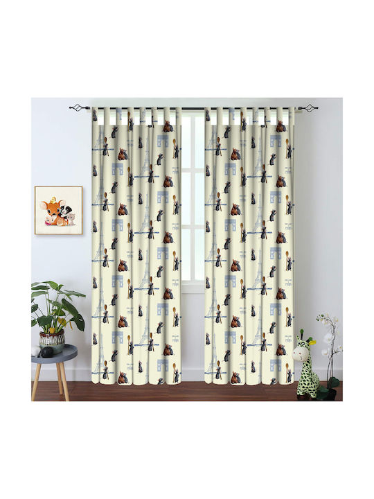 Disney Kids Tab Top Curtain Remy 13 White 140x290cm
