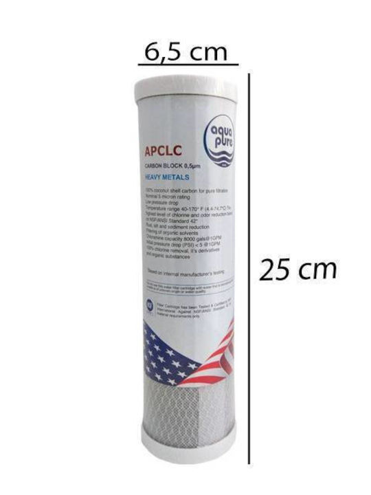 Aqua Pure Countertop and Under Sink Water Filter Replacement made of Activated Carbon 10" APCLC 0.5 μm