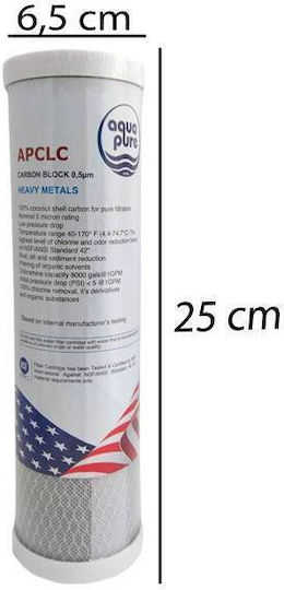 Aqua Pure Countertop and Under Sink Water Filter Replacement made of Activated Carbon 10" APCLC 0.5 μm