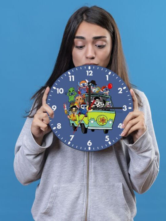 Koupakoupa Kinder Wanduhr Stitch Halloween Hölzernes 20εκ.