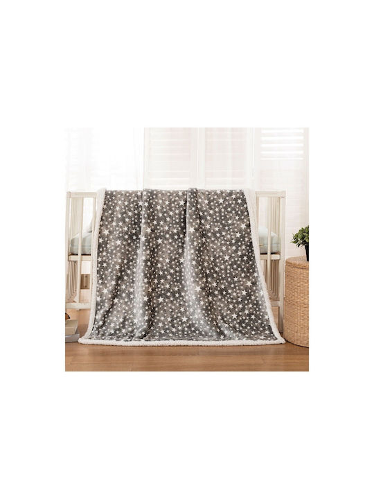 Beauty Home Pilotă cu pătură Pentru Cradle din Poliester Star Albastru deschis 80x110cm