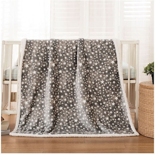 Beauty Home Pilotă cu pătură Pentru Cradle din Poliester Star Albastru deschis 80x110cm