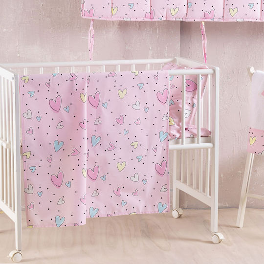 Rythmos Pop Hearts Πάπλωμα Κούνιας Πολύχρωμο 110x150cm