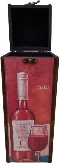 Eikona Wooden Bottle Case Multicolored 12x11x35cm.